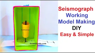 seismograph working model making using waste materials  | earthquake measurement | DIY |  howtofunda