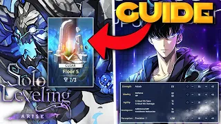 SUNG STATS GUIDE & HOW TO BEAT BATTLEFIELD OF TRIALS FLOOR 5!!!(Solo Leveling Arise)