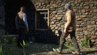 Old Arthur stops himself from breaking Micah out of Jail