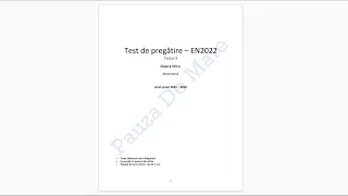 Testul 4 de pregatire pentru Evaluare Nationala 2022