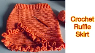 Crochet Asymmetric Ruffle Skirt | Any Length and Size