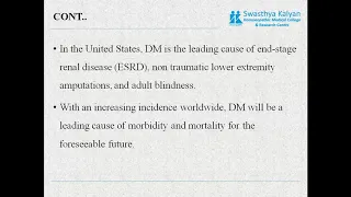 PRACTICE OF MEDICINE-DIABETES MELLITUS PART 1-B.H.M.S FINAL YEAR