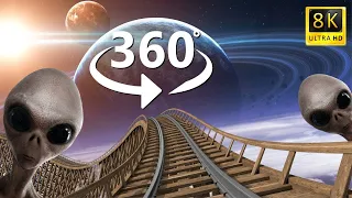 VR 360 Video - Scary Alien Roller Coaster in Space Adventure