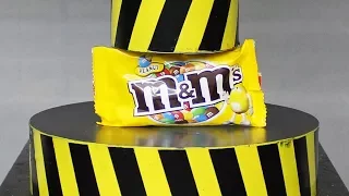 EXPERIMENT HYDRAULIC PRESS 100 TON vs M&M