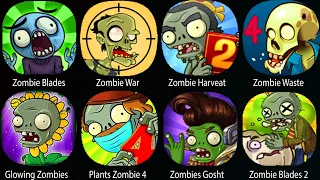 Plants vs Zombies 3,Zombie harvest,Zombie Blades,Plants vs Zombies 1 2 3 4,Zombie War...