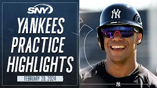 Aaron Judge, Juan Soto, Giancarlo Stanton take BP and do drills at Yankees spring training | SNY