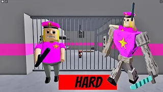 POLICE GIRL PRISON RUN! (NEW SCARY OBBY) HARD MODE ALL JUMPSCARES GAMEPLAY | ROBLOX