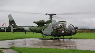 Army Air Corps Westland Gazelle Start up and lift off.