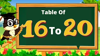 Table of 16 to 20 | rhythmic table of 16 to 20 | multiplication table of 16 to 20 | Kidstart tv