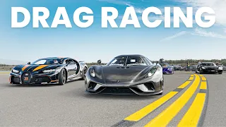 Drag Race Chiron vs Koenigsegg Jesko vs Pagani Zonda vs Ferrari Daytona SP3 vs LaFerrari vs 918