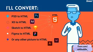 Convert psd, ai, xd, sketch to html website using bootstrap or wordpress - Best Web Programming