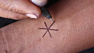 how to make simple line tattoo || unique and different tattoo