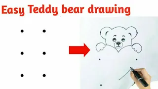 How To Draw  Teddy Bear With 6 Dots|Easy Teddy Bear Drawing|Dots Drawing