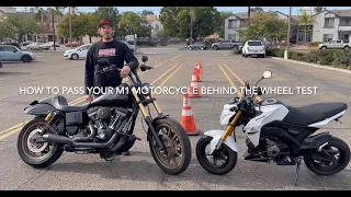 Pass your California DMV M1 motorcycle riding behind the wheel test on the first attempt