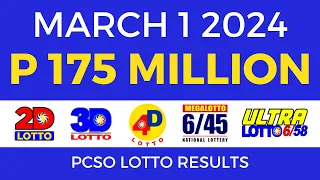 Lotto Result March 1 2024 9pm PCSO