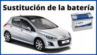 Sustitución del la batería de un peugeot 308  1.6 HDI del 2010