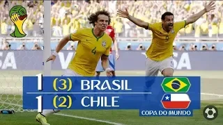 Brasil 1 x 1 Chile pen(3 x 2 ) melhores momentos - ( hd 720p ) copa de 2014 oitavas de finais