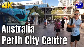Perth City - Western Australia 4K Walking Tour - Walking Through The City Streets - Perth Vlog