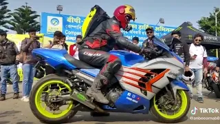 Kawasaki Ninja Zx14r With Brocks Exhaust Feat Indian Iron Man #anbee_arnab