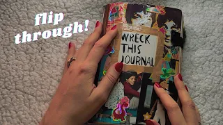 ASMR wreck this journal flip through! (whispers, crinkles, tapping, book triggers)