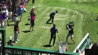 Tony Romo, Justin Timberlake and Stephen Curry playing some pick up at the AAChampionship