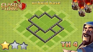 Clash of Clans - BEST Th4 Hybrid Base | Town Hall 4 Defense Base Layout (Anti Everything) 2018