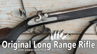 Original percussion long range rifle with paper patched bullets