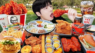 ASMR MUKBANG | 직접 만든 치즈 불닭볶음면 양념치킨 김밥 치즈스틱 먹방 FRIED CHICKEN AND FIRE NOODLES