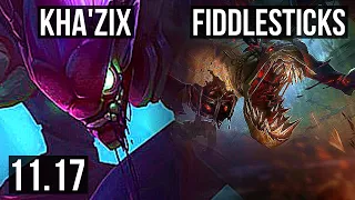 KHA'ZIX vs FIDDLESTICKS (JUNGLE) | 8/1/7, 2.0M mastery, 900+ games, Legendary | NA Diamond | v11.17