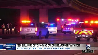 Teen killed after jumping out of moving car during argument with mom on I-45, HCSO says