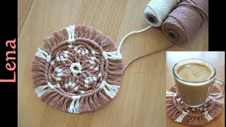 𝗠𝗮𝗰𝗿𝗮𝗺𝗲 with 𝗟𝗲𝗻𝗮 🏵️ Makramee Untersetzer mit Blume Geburtstag Geschenk Idee 🏵️ DIY Macrame Coaster