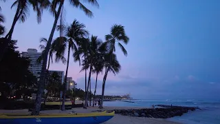 [4K] Hawaii Walk - Sunrise in Waikiki (Honolulu, Oahu, Hawaii)