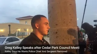 Greg Kelley speaks after Cedar Park City Council meeting