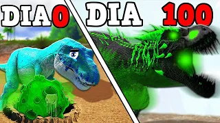 O TÓXICO METEORO TRANSFORMOU O PEQUENO REX EM UM GIGANTE DINOSSAURO ALIENIGENA GODZILLA 100 DIAS ARK