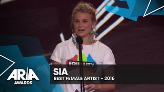 Sia wins Best Female Artist | 2016 ARIA Awards