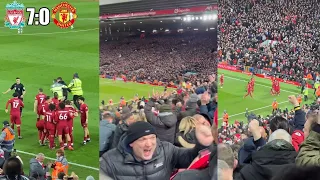 Liverpool Fans Completely Crazy Reactions To 7-0 Win Against Manchester United