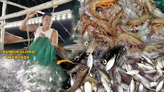 SINALUBONG AGAD NG MGA PUSIT HIPON SUGPO AT ISDA PAG BALIK LAOT.