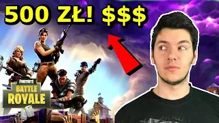 PIERWSZA GRA- WYDAŁEM 500 ZŁ! FORTNITE BATTLE ROYALE