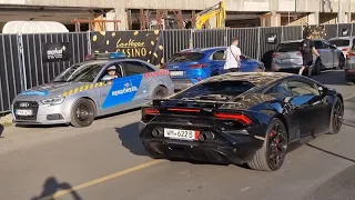 LAMBORGHINI HURACÁN LP640-2 TECNICA BRUTAL EXHAUST/REVVING SOUND ACCELERATION POLICEMAN IN FRONT