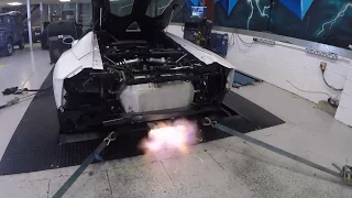 Lamborghini Aventador LP700-4 w/ Armytrix Titanium Exhaust on Dyno - Revs & Flames