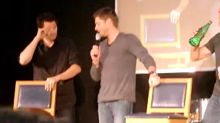 102- Jensen crashes Misha and Sebastian's panel and does his Balthazar's...