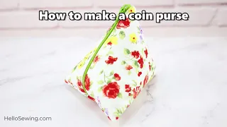 DIY Triangle pouch ( Pyramid pouch / coin purse) with no exposed seams