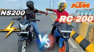 Ktm Rc 200 vs bajaj pulsar Ns 200 | Top end | Socha nahi tha  Rc 200 aisa perform kregi🥺