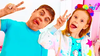 Nastya and daddy, copy me challenge for kids