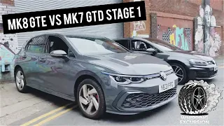 GTE VS GTD|| 2021 MK8 VOLKSWAGEN GOLF GTE VS 2016 MK7 GTD STAGE 1 TUNED