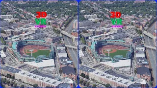 3D video, Fenway Park, 3D, VR, Stereogram, Magic eye, 3D SBS, Boston, USA, Google Earth