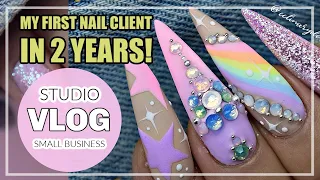 NAIL STUDIO VLOG #12 | Doing my first nail client in 2 years! 😱 | Watch me work | Thesso’s nails