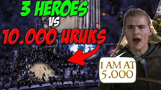 3 Heroes VS 10.000 Uruk-Hai! | Co-Op Helm‘s Deep Crazy Custom Map | BFME1 Gameplay