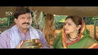 Rowdy Forces Vishnuvardhan to Drink Cow Urine | Ambarish | Best Scene of Habba Kannada Movie