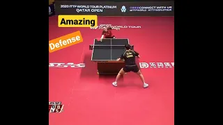 Amazing defense by xu xin #trick #shot